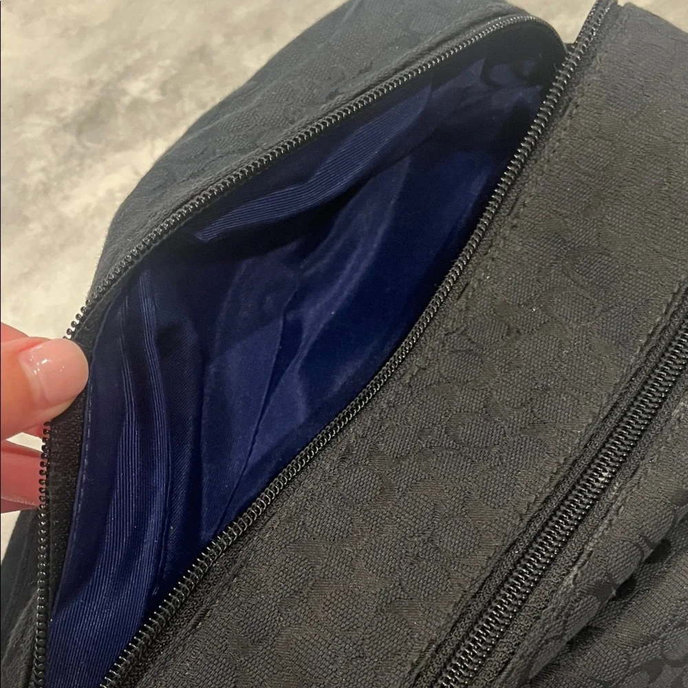 Coach Black Toiletry Bag with Cream Accent - Picture 5 of 6